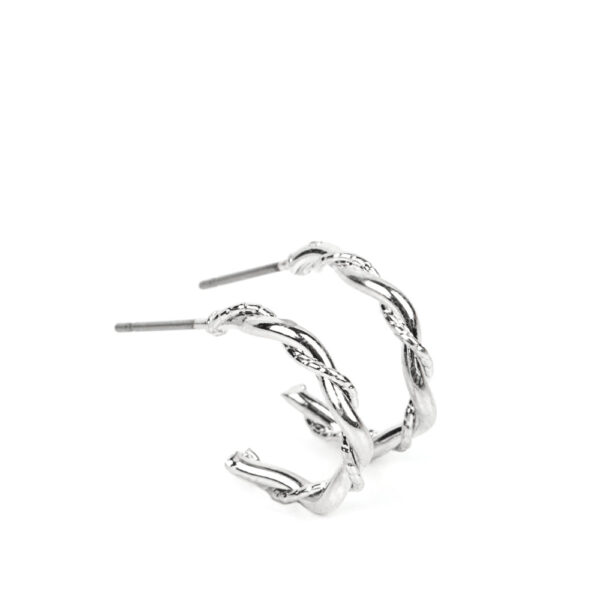 Irresistibly Intertwined - Silver Tiny Hoops