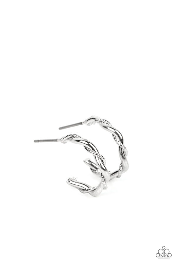 Irresistibly Intertwined - Silver Tiny Hoops