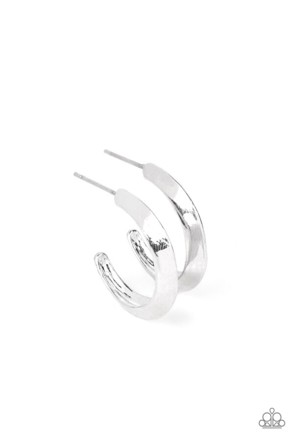 BEVEL Up - Silver Tiny Hoops