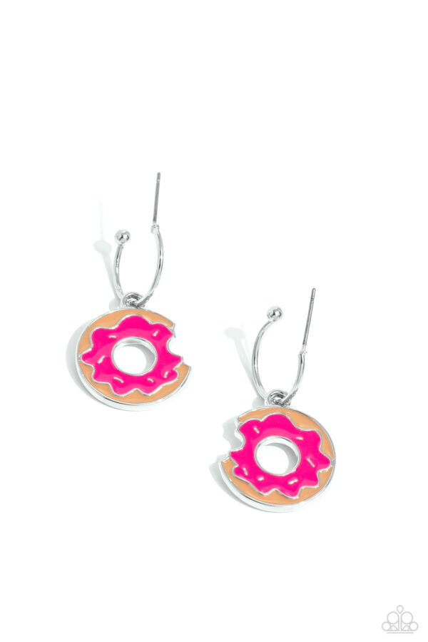 Donut Delivery - Pink tiny Hoop Earrings
