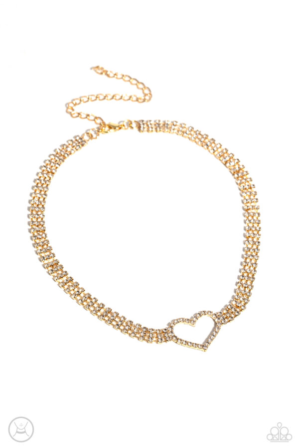 Rows of Romance - Gold Heart Choker 💛