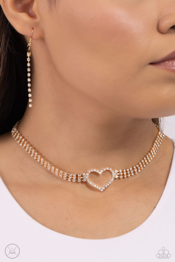 Rows of Romance - Gold Heart Choker 💛 - Image 2