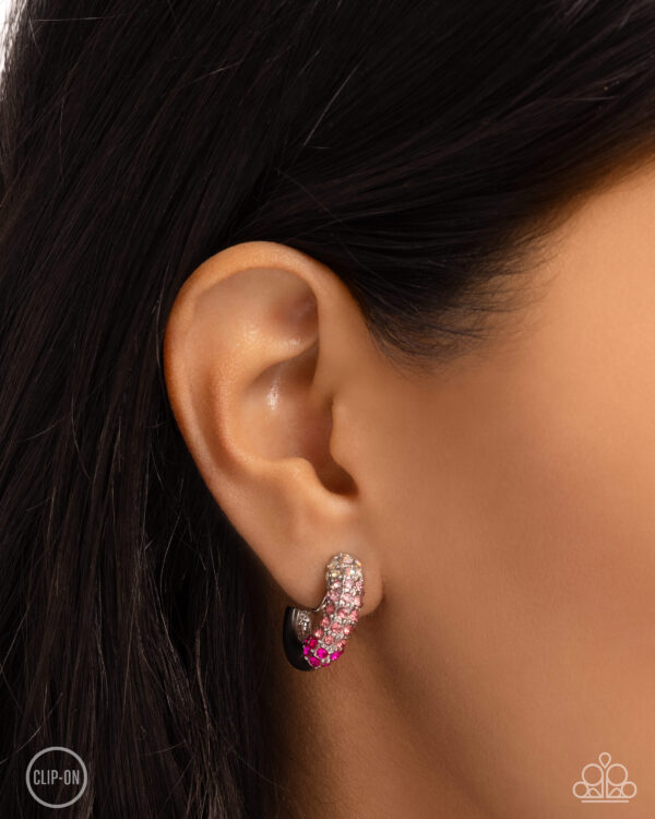 Ombré Observer - Pink Clip-on Hoop Earrings - Image 2