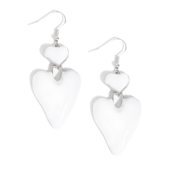 Colorful Chemistry - White Heart Earrings 🤍