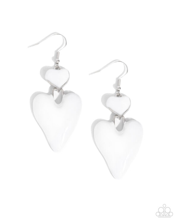 Colorful Chemistry - White Heart Earrings 🤍