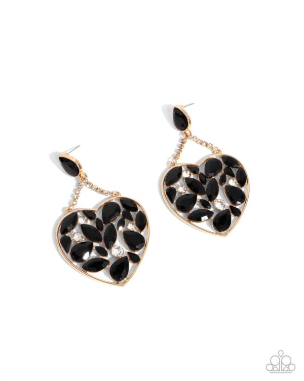 Glittery Gait - Black Post Earrings