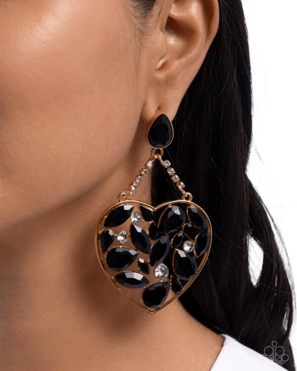 Glittery Gait - Black Post Earrings - Image 2