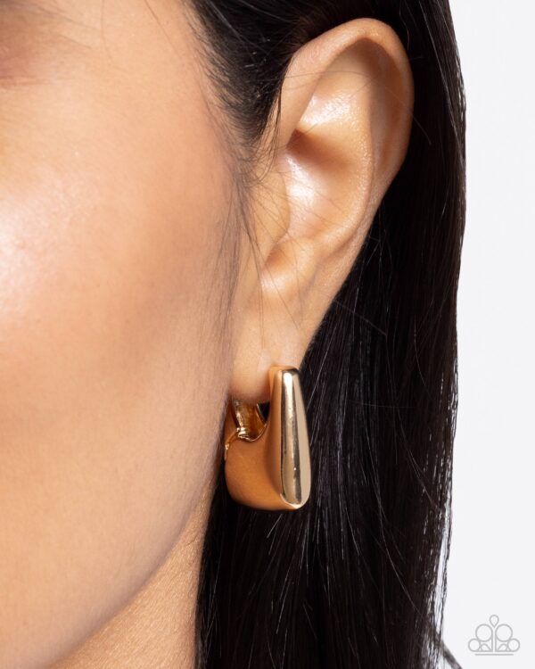 Square Symmetry - Gold Hoop Earrings - Image 2