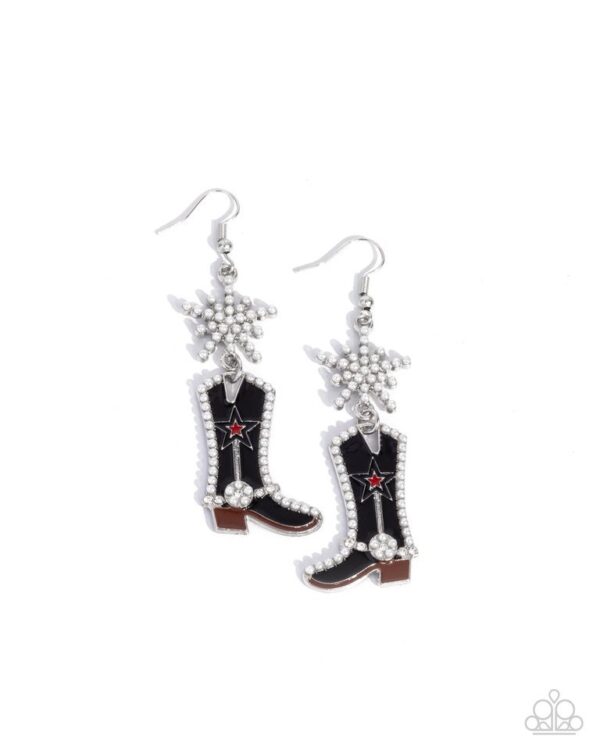Compelling Cowboy - Black Earrings