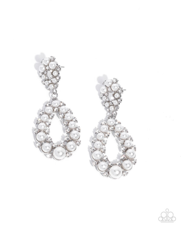 Dapper Debut - White Post Earrings