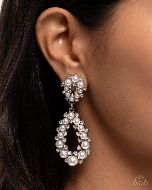 Dapper Debut - White Post Earrings - Image 2