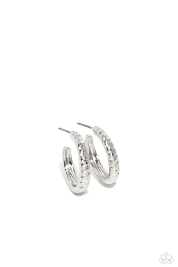 Curvy Charisma - Silver Hoop Earrings