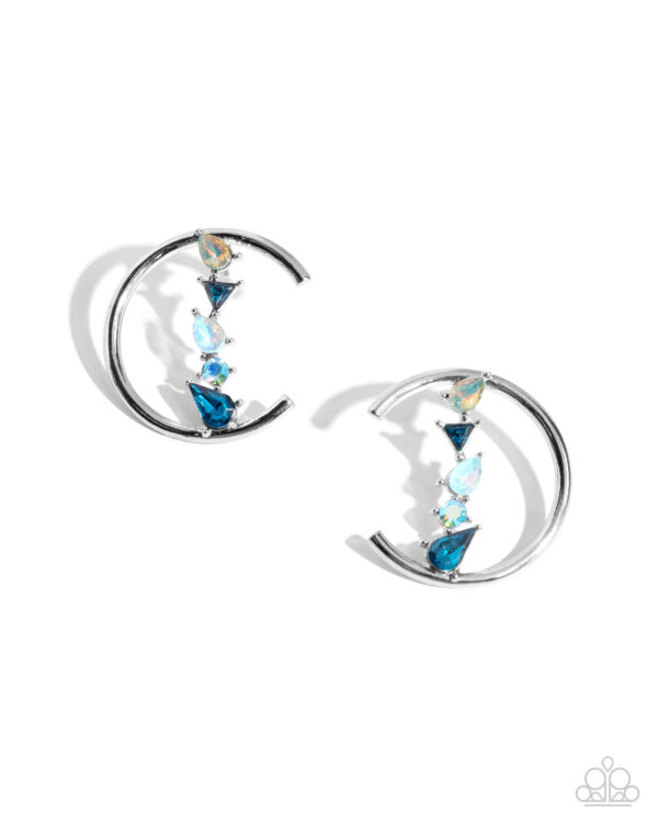 Pronged Patchwork - Blue Post Earrings
