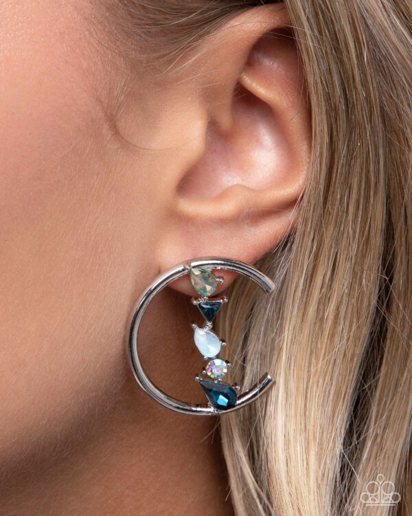 Pronged Patchwork - Blue Post Earrings - Image 2