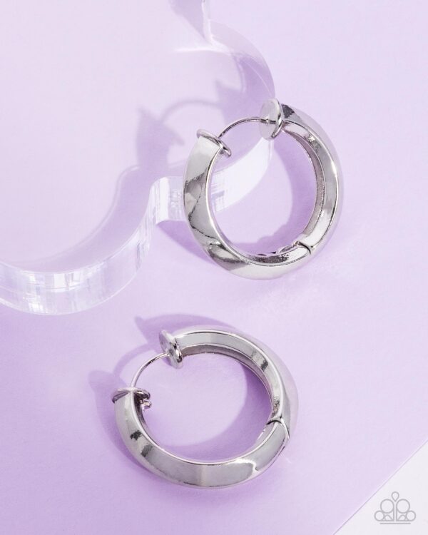 Hinged Homage - Silver Hinged Hoops - Image 3