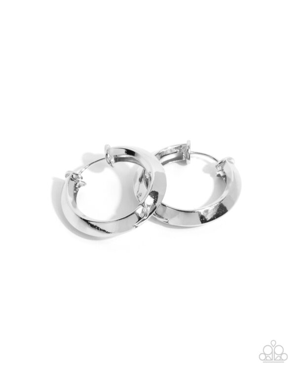 Hinged Homage - Silver Hinged Hoops