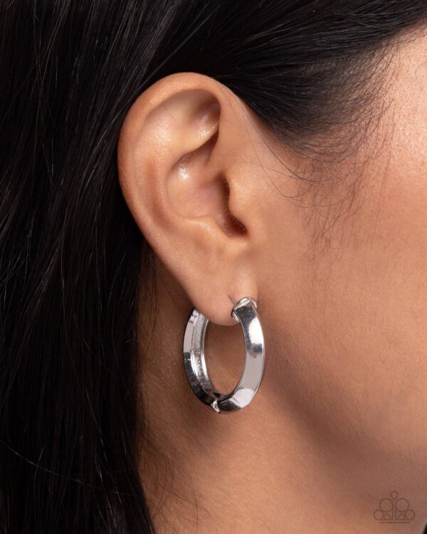 Hinged Homage - Silver Hinged Hoops - Image 2