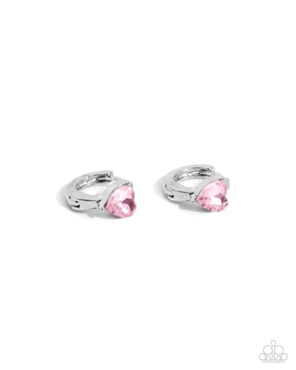 Tenuous Touch - Pink Hinge Hoop Earrings