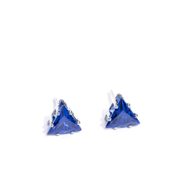 Triangular Twinkle - Blue Post Earrings