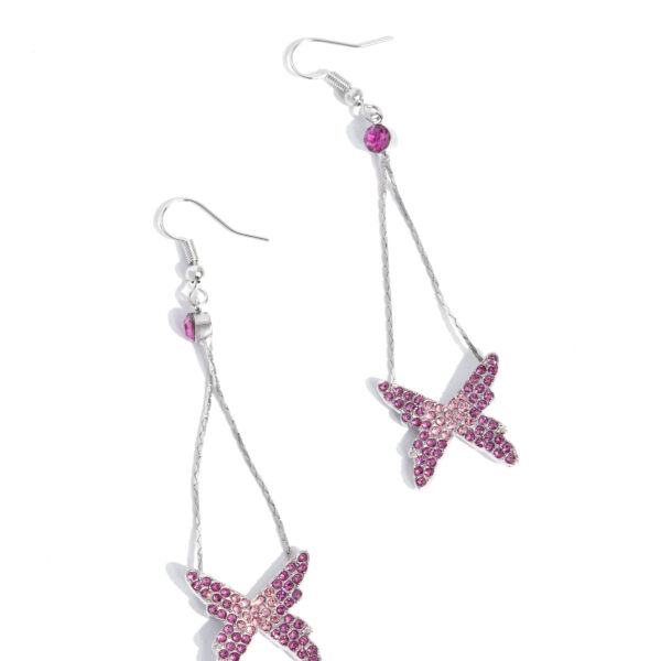 Pick A FLIGHT - Pink Butterfly Earrings