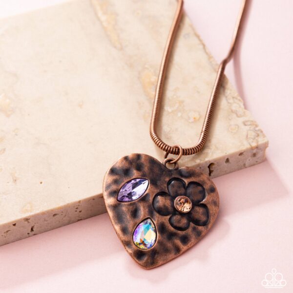 Outgoing Opulence - Copper Heart Necklace Set - Image 4