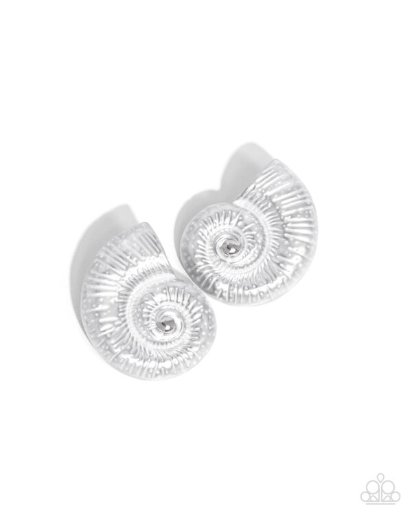 Chill Conch - White Post Earrings
