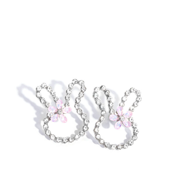 Bunny Backdrop - Pink Post Earrings