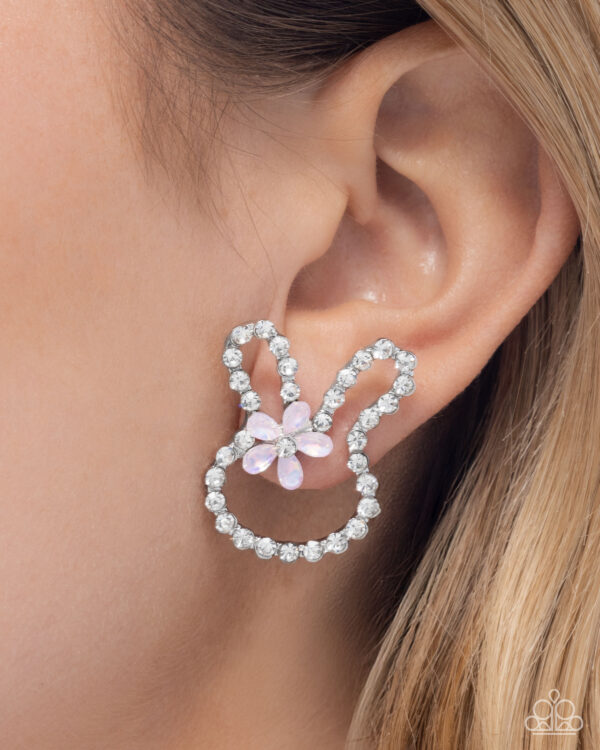 Bunny Backdrop - Pink Post Earrings - Image 2