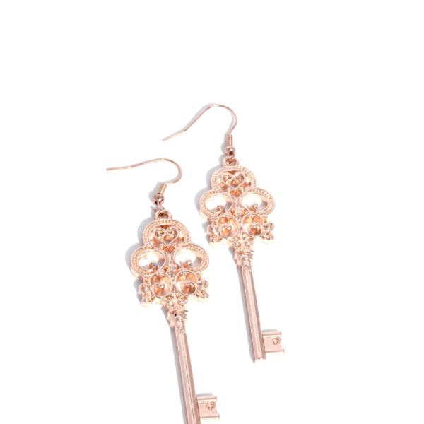 Château Chic - Rose Gold Key Earrings
