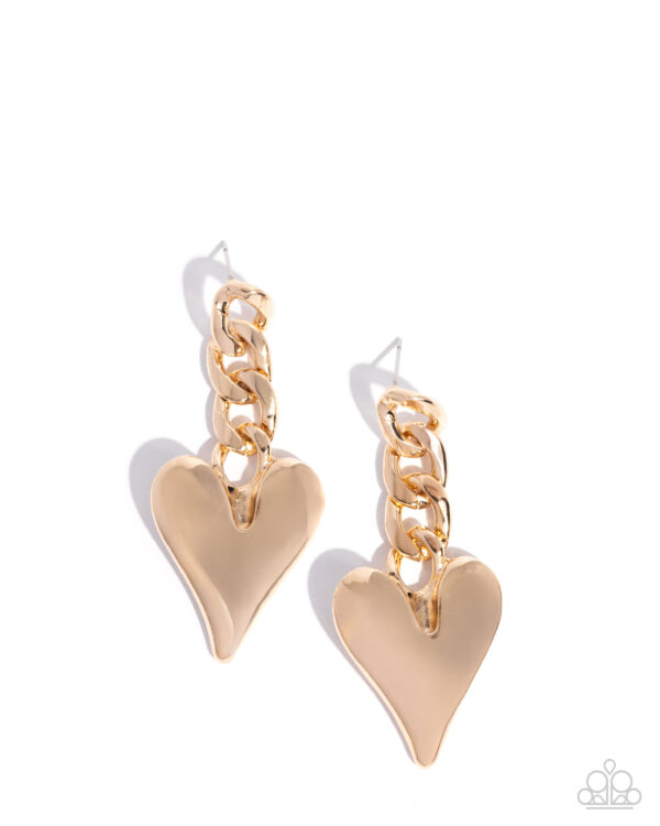 Mechanic Match - Gold Heart Post Earrings