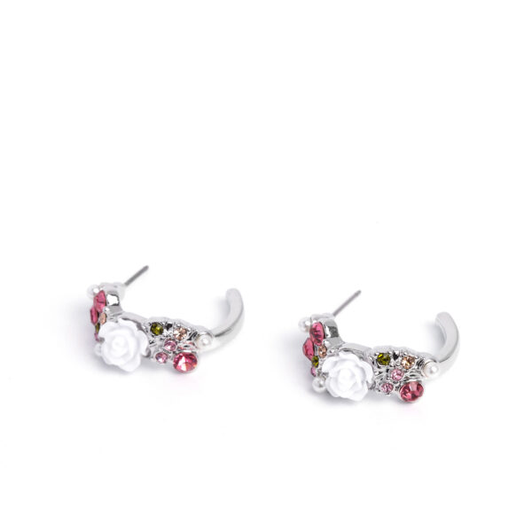Borderline Bloom - Pink Hoop Earrings