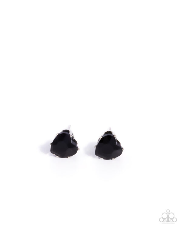 Sweetheart Stunner - Black Heart Post Earrings