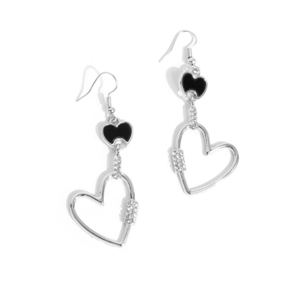 Eternally Enamored - Black Heart Earrings