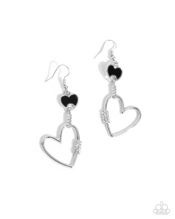 Eternally Enamored - Black Heart Earrings