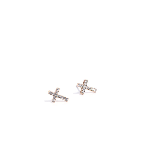 Sacred Shimmer - Gold Cross Post Earrings