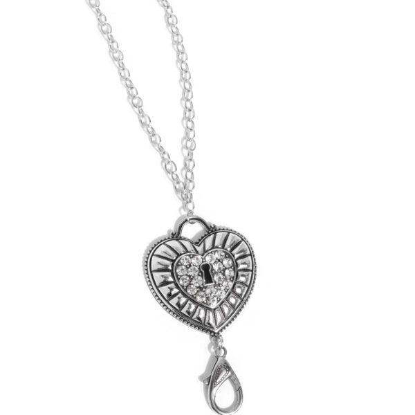 Panoramic Padlock - White Heart Lanyard