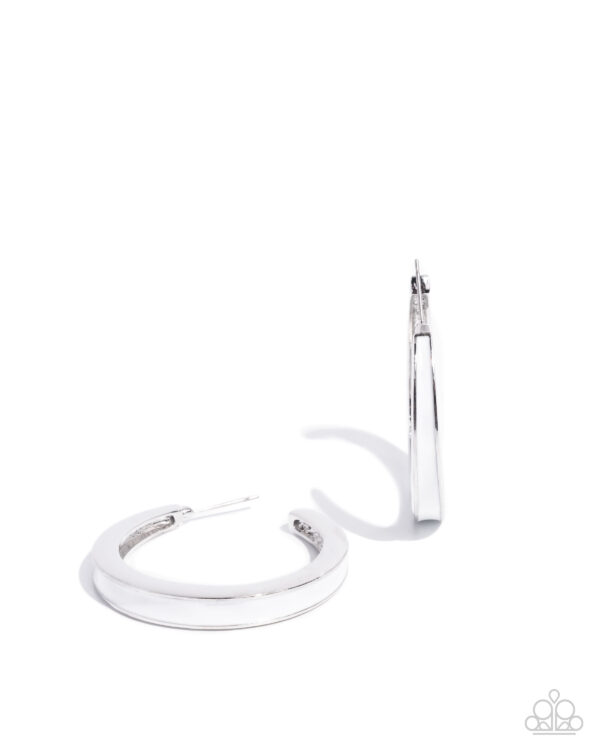 Painted Prowess - White Hoop Earrings