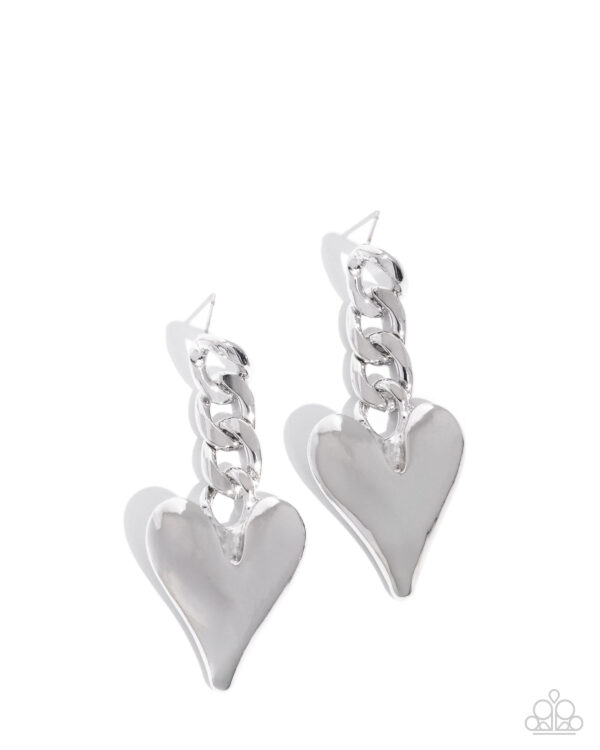 Mechanic Match - Silver Heart Post Earrings