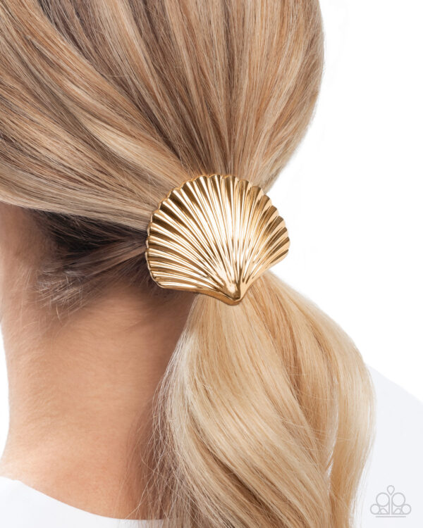 Short Seashell - Gold Hair Tie - Image 2