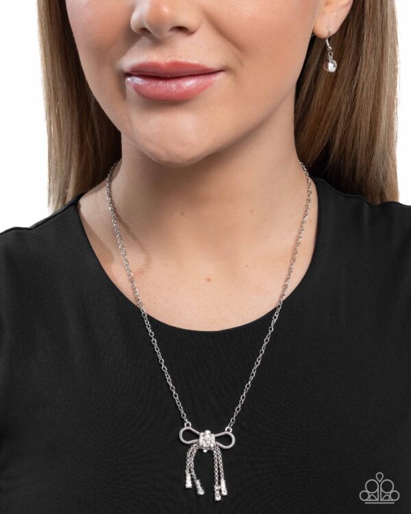 Coquette Celebrity - White Bow Necklace - Image 2
