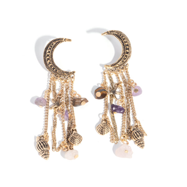 Crescent Call - Purple Post Earrings