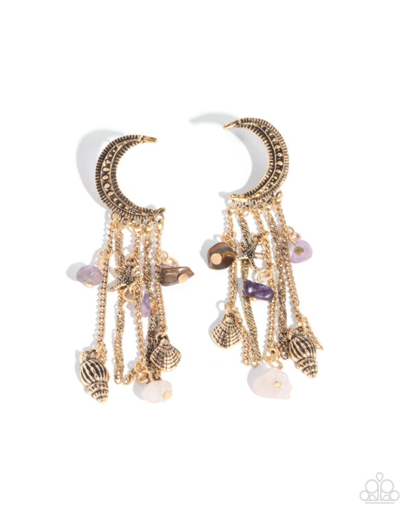 Crescent Call - Purple Post Earrings