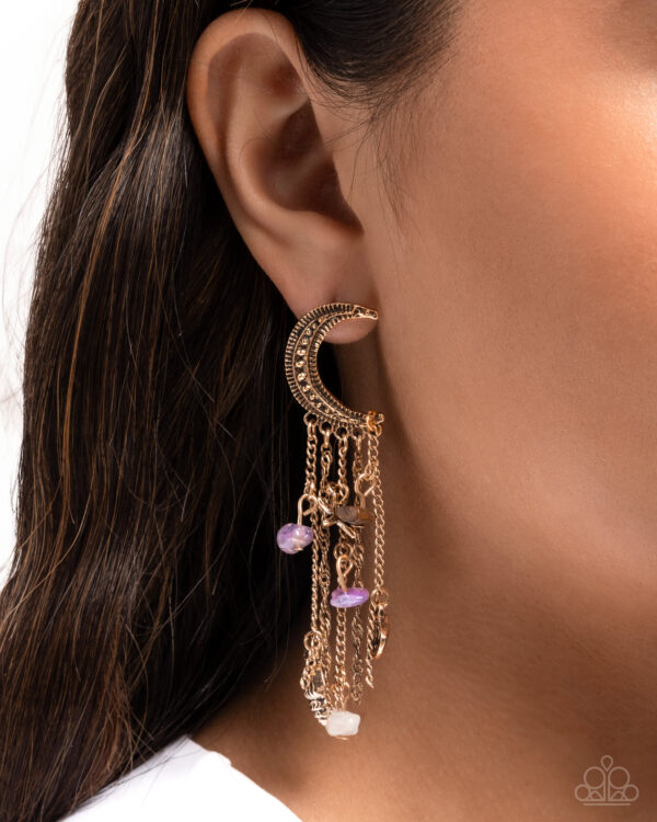 Crescent Call - Purple Post Earrings - Image 2