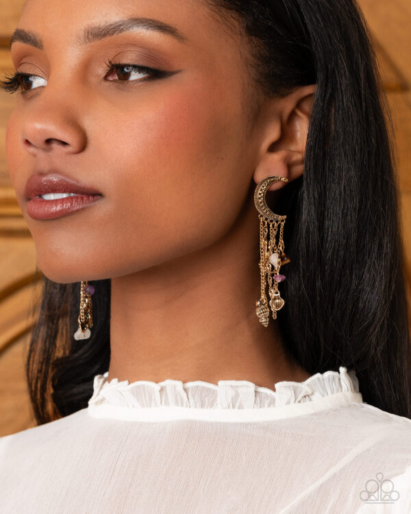 Crescent Call - Purple Post Earrings - Image 3