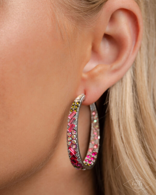 GLITZY By Association - Multi Hoop Earrings 
Life of the Party - Pink Diamond Encore - Image 2