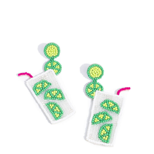 Lavish Limes - Green Post Earrings