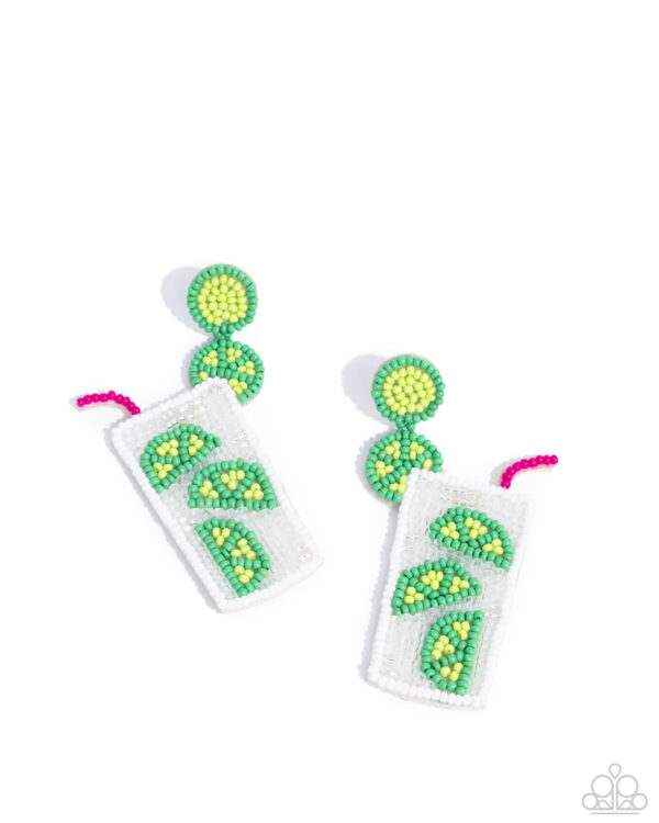Lavish Limes - Green Post Earrings