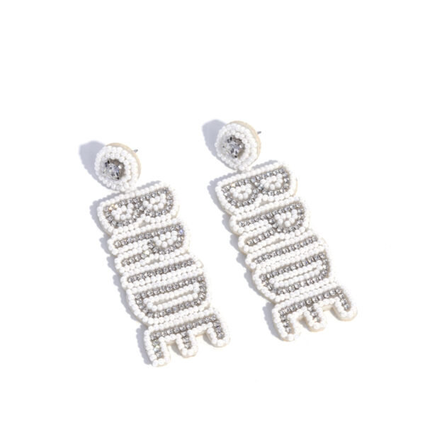 Bridal Beading - White Post Earrings