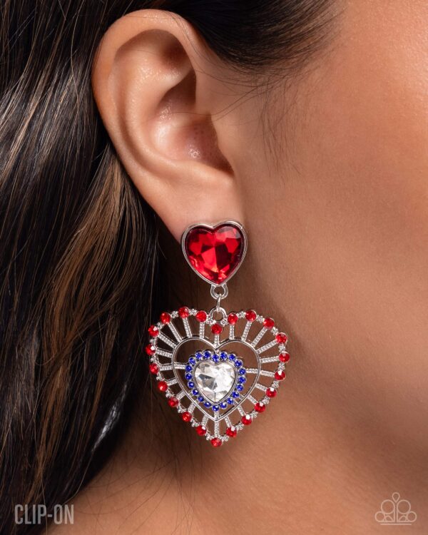 Patriotic Pattern - Multi CLIP-ON Earrings - Image 2