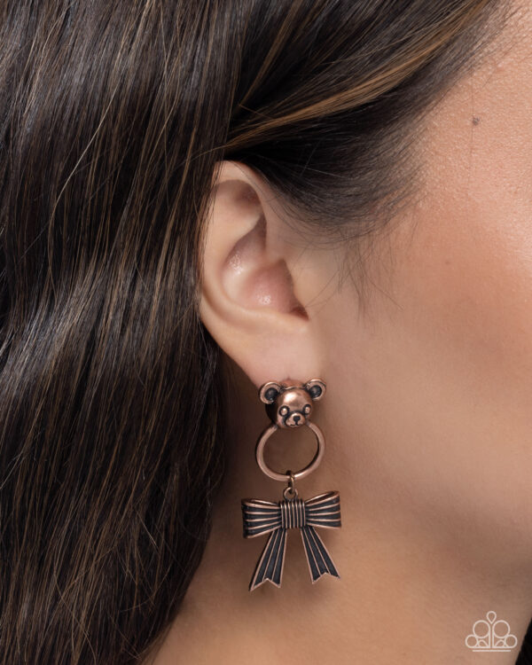 Bear in Mind - Copper Post Earrings - Image 2